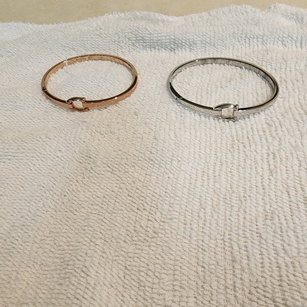 Coach bangles GUC silver & rose gold